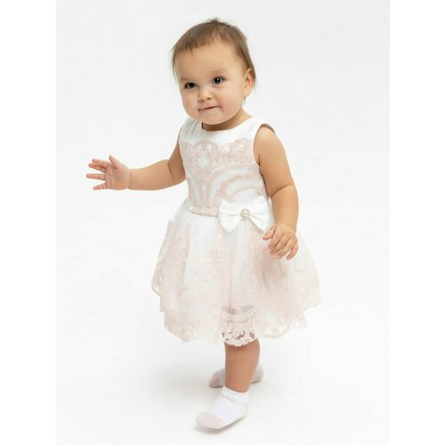 Платье Luxury Baby, размер 98, розовый, белый