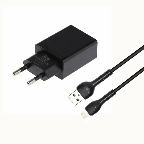 Сетевое зарядное устройство Mirex U16i, USB, 2.4 А, кабель Lightning, 1 м, черное (комплект из 3 шт) сетевое зарядное устройство mirex u16i usb 2 4 а кабель lightning 1 м белое