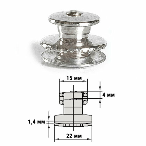 Крепление тента верх, хромированная латунь молоток жестянщика a 23 mm b 24 mm l 135 freund 55049