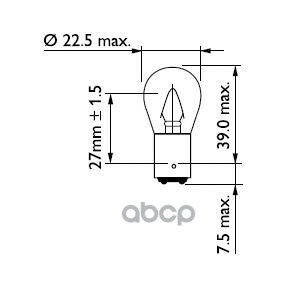 Лампа Philips Галогеновая P22 Ba15s 15w Philips арт. 12401CP