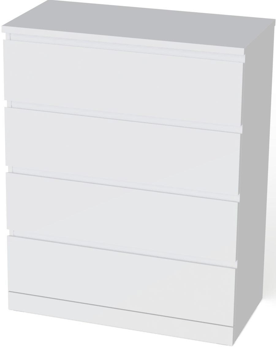 Варма 4 комод с 4 ящиками, белый, 80x100x40 (Malm IKEA)
