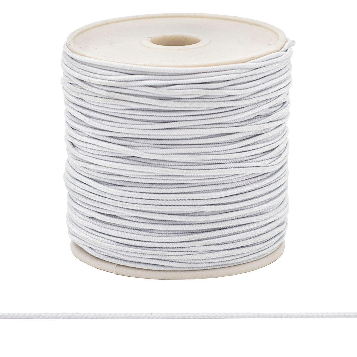 Шнур эластичный 1 мм*30 м, для рукоделия и шитья, эластичность 200%, белый, Айрис — фото 1