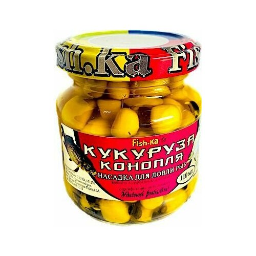 фото Насадка рыболовная / наживка для рыбалки на крючок ( кукуруза + конопля консервированная в ароматизаторе ) приманка для карпа карася плотвы на леща / добавка клубника fish-ka