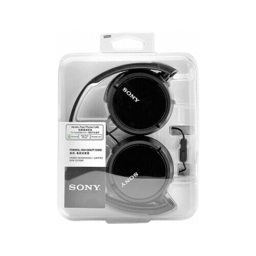 Гарнитура накладные Sony MDR-ZX110AP 12м черный проводные оголовье MDRZX110APBC1E 219100₽