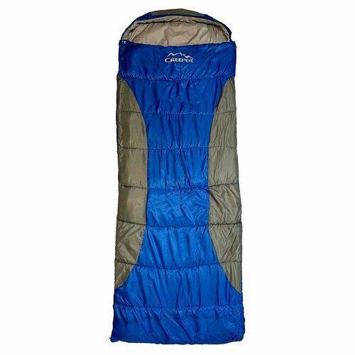 фото Спальный мешок -5°с / размер 190х75см с подголовником и капюшоном +15/30см coolwalk молния справа цвет синий