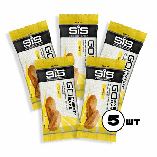 Энергетический батончик SCIENCE IN SPORT (SiS) GO Energy Bake 5 x 50 г, Лимон конфета science in sport энергетический батончик beta fuel energy 60 г лимон