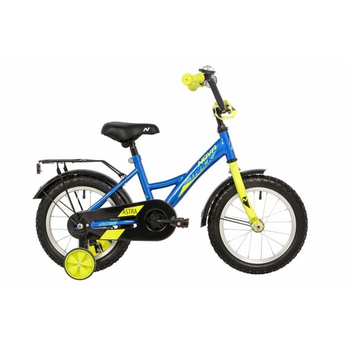 Велосипед NOVATRACK ASTRA 14 2022 Велосипед NOVATRACK 14 ASTRA синий тормоз нож крылья и багажник полная защита цепи 672000₽