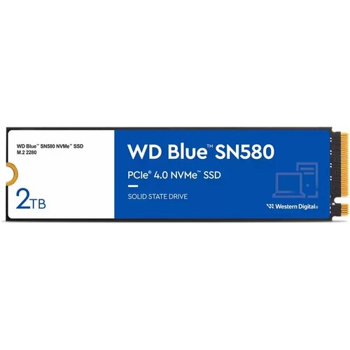 Накопитель SSD 2Tb WD Blue SN580 (WDS200T3B0E) накопитель ssd wd red 2tb wds200t1r0b
