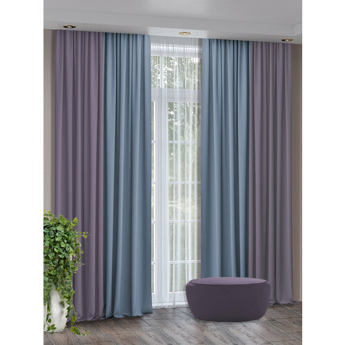 Комплект штор COMMOD (2 шт.) высота 250см, ширина 200 см, ткань Канвас, цвет: фиолетовый/маренго.