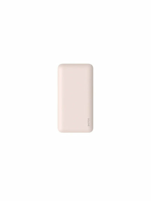 Внешний аккумулятор Solove Power Bank 20000mAh 18W Quick Charge 3.0. Dual USB с 2xUSB выходом, кожаный чехол (003M Beige), бежевый