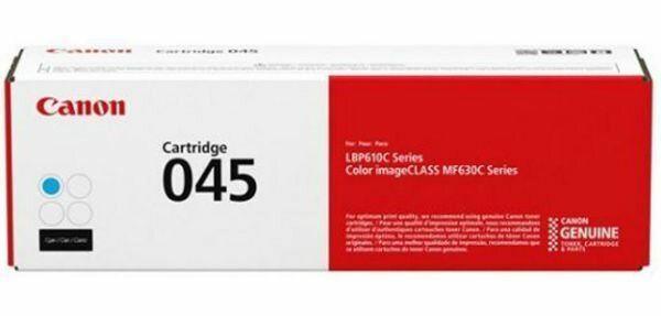 Картридж для лазерного принтера CANON 045 Cyan (1241C002), официальная гарантия