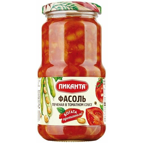 Фасоль Пиканта печеная в томатном соусе 470г х 3шт