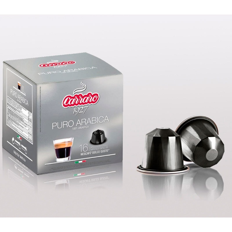 Капсулы для кофемашин Carraro Puro Arabica 16шт стандарта Dolce Gusto