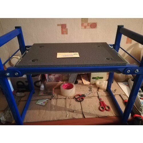 Скамейка усиленная до 130 кг складная перевёртыш дачная мягкое сиденье для огорода