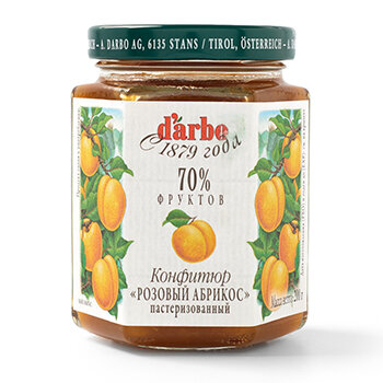 Конфитюр d'arbo Naturrein Double Fruit Розовые абрикосы, банка, 200 г