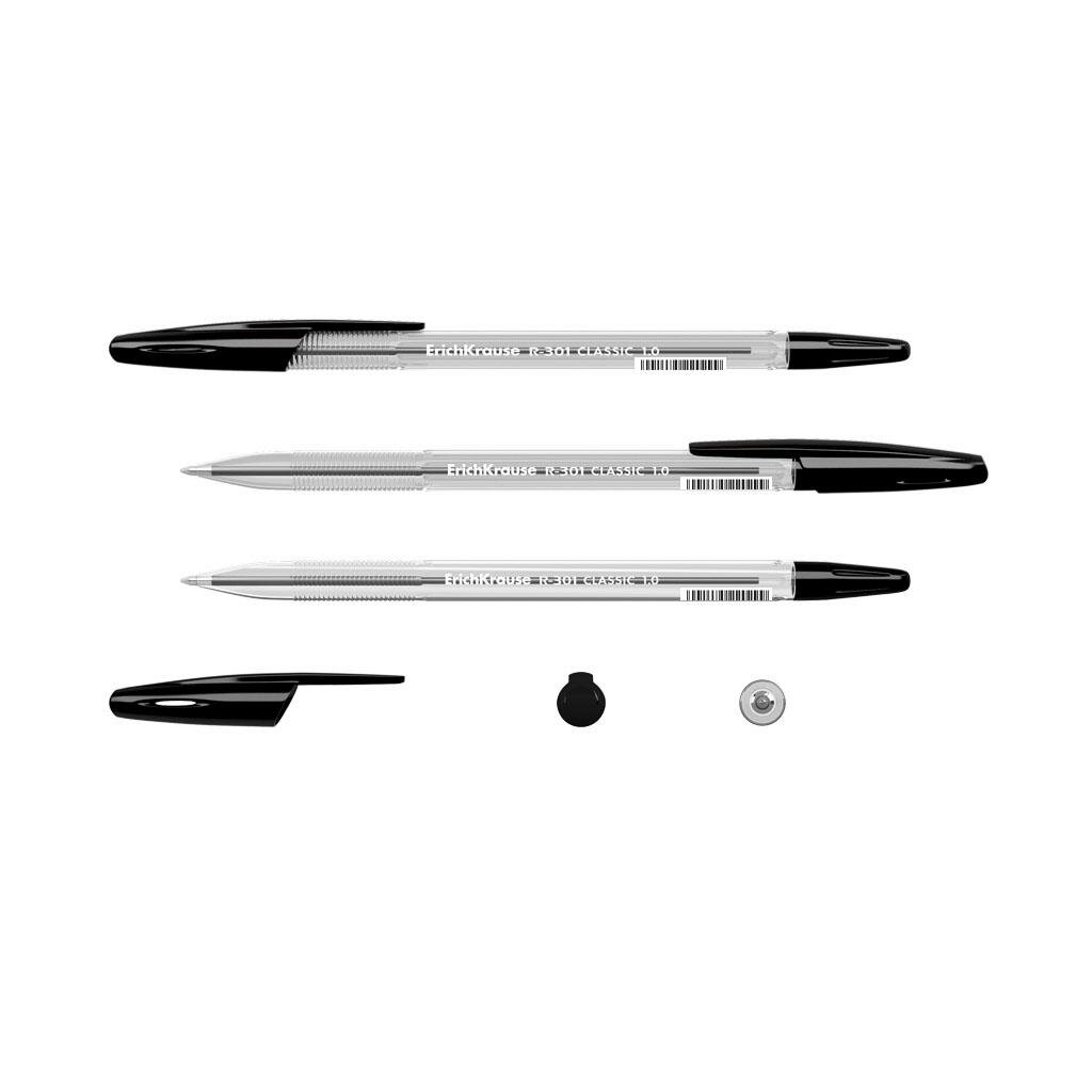 Ручка шариковая Erich Krause R-301 Classic 1.0 Stick коробка 50 шт. - фото №10