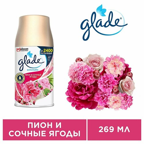 Glade / Сменный баллон Glade Automatic Пион и Сочные Ягоды 269мл 2 шт