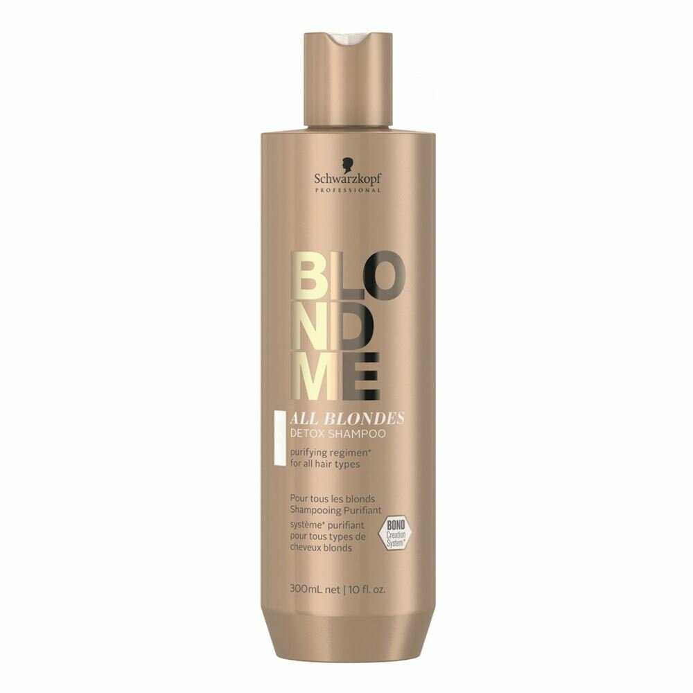 Шампунь Schwarzkopf Professional Blondme BlondMe All Blondes Detox Shampoo, Детокс-шампунь для волос всех типов блонд, 1000 мл