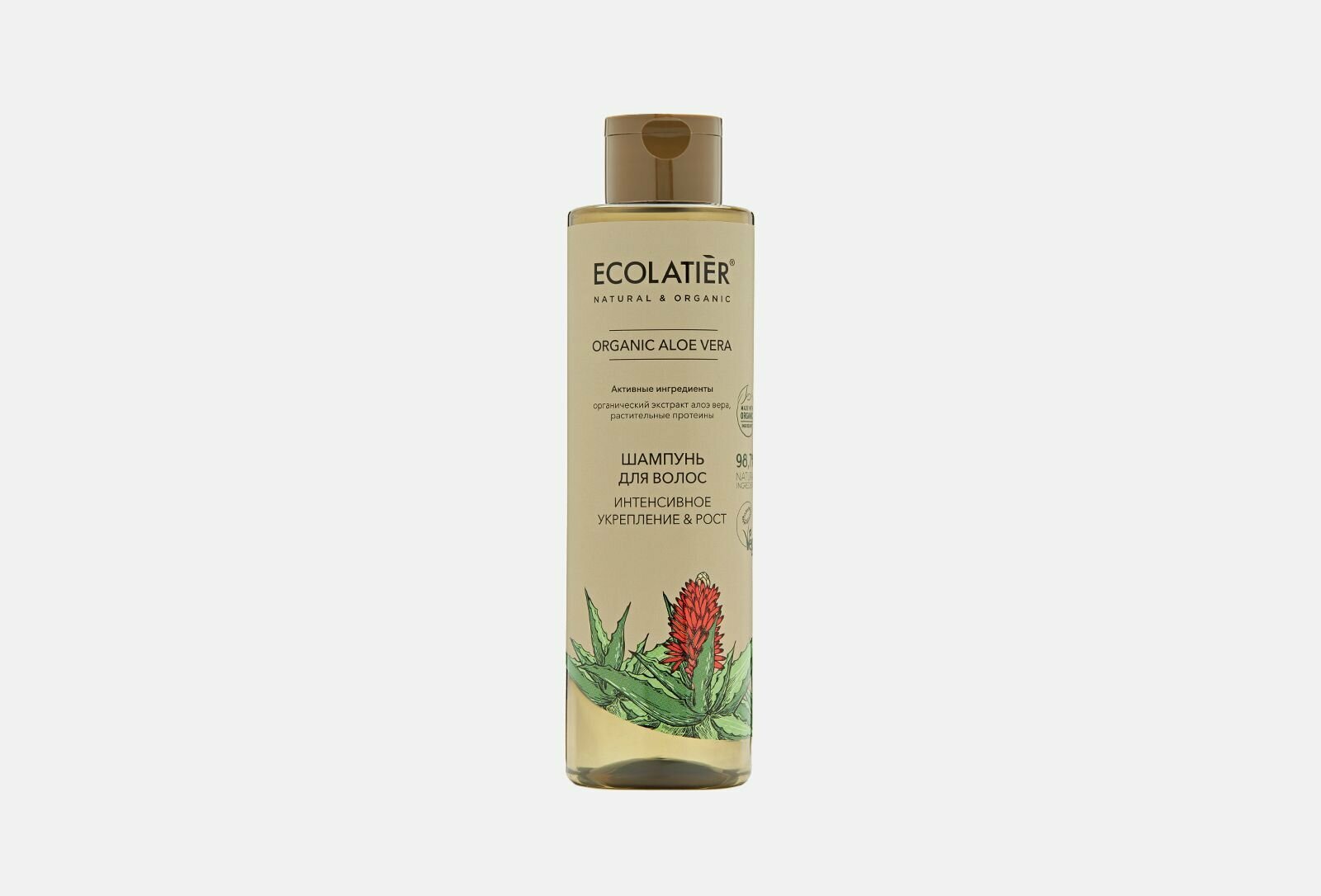 Шампунь для волос интенсивное укрепление & рост ecolatier organic aloe vera
