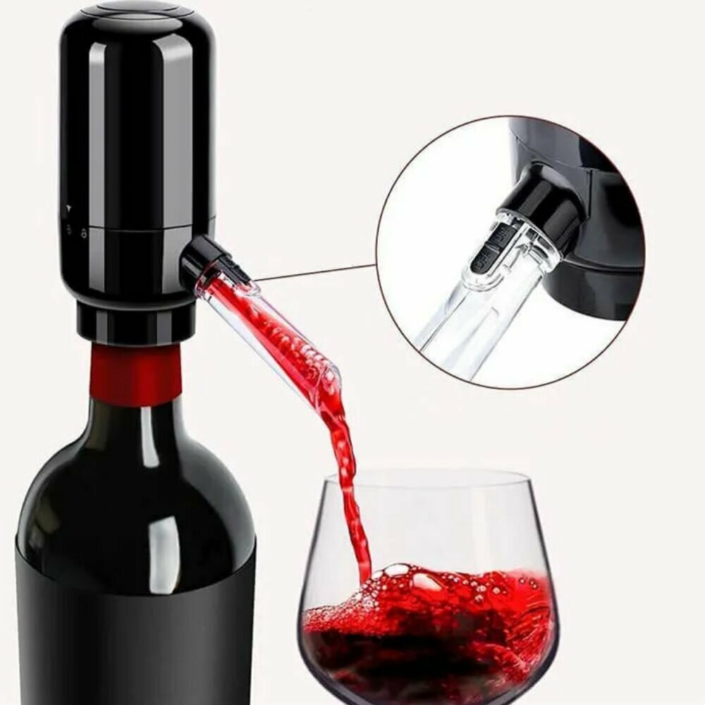 Электрический аэратор Electric wine Aerator Dispenser черный / диспенсер / винная система розлива / для вина / в подарочной упаковке