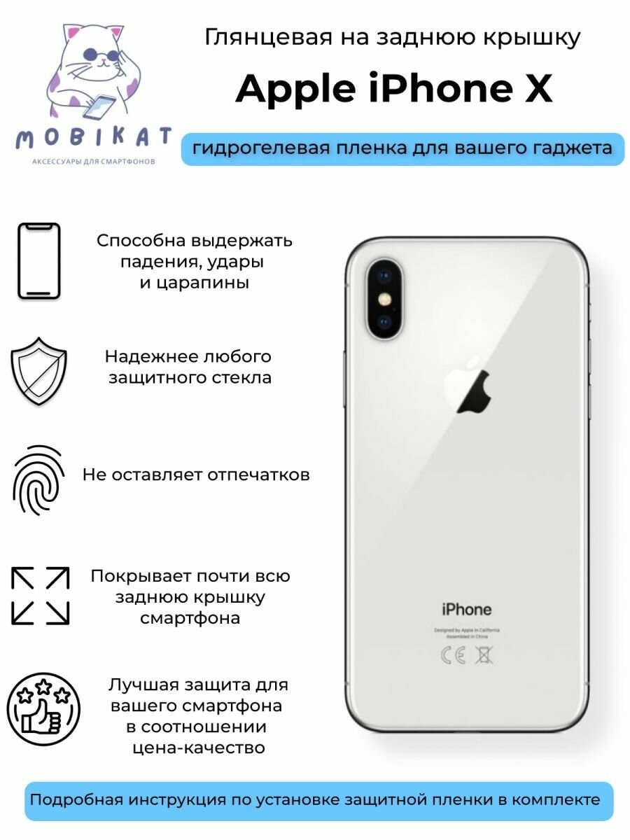 Глянцевая плёнка на заднюю крышку iPhone X