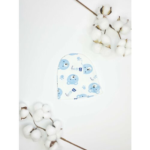 фото Шапка , размер 32 см, голубой, белый нет бренда