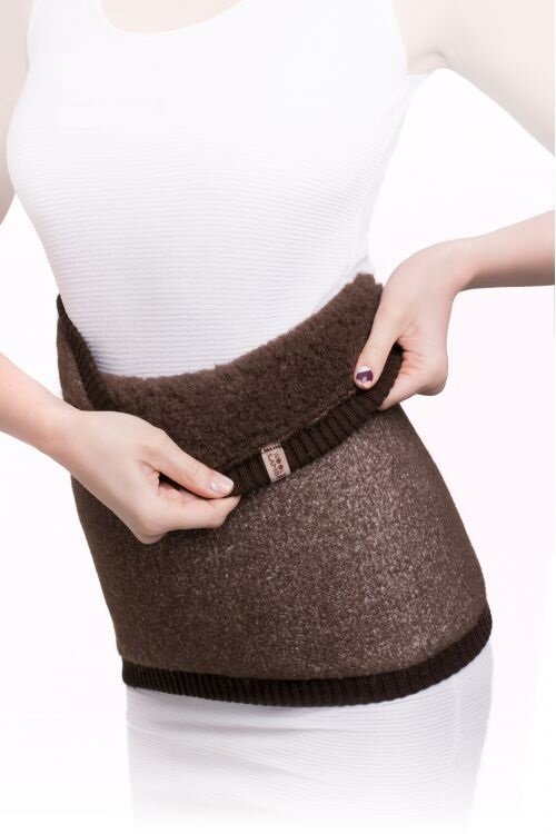 Пояс меховой эластичный WoolLamb из шерсти мериноса Шоколад 4852