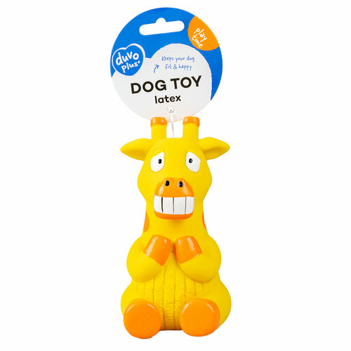 Игрушка для собак латексная DUVO+ Жираф, оранжевая, 7.5x8x15см (Бельгия) игрушка для собак мягкая duvo динозавр трицератопс оранжевая 30х12х14см бельгия
