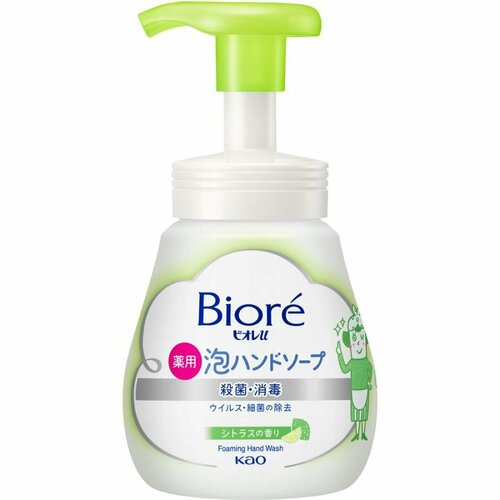 Купить KAO Biore U Антибактериальная пенка для мытья рук с ароматом цитруса, бутылка с пенообразователем 240 мл