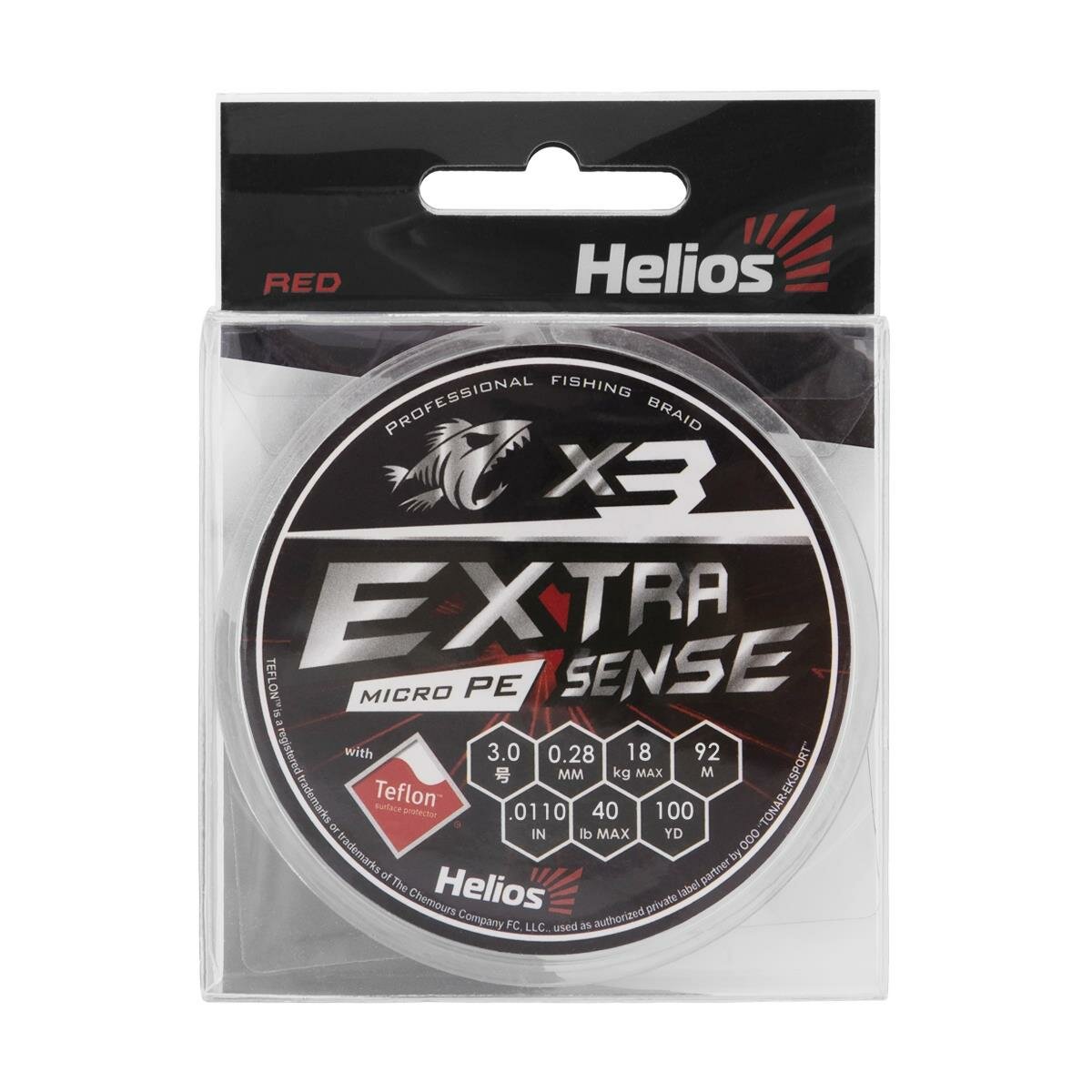 Шнур Helios Extrasense X3 PE Red 92m 3/40LB 028mm