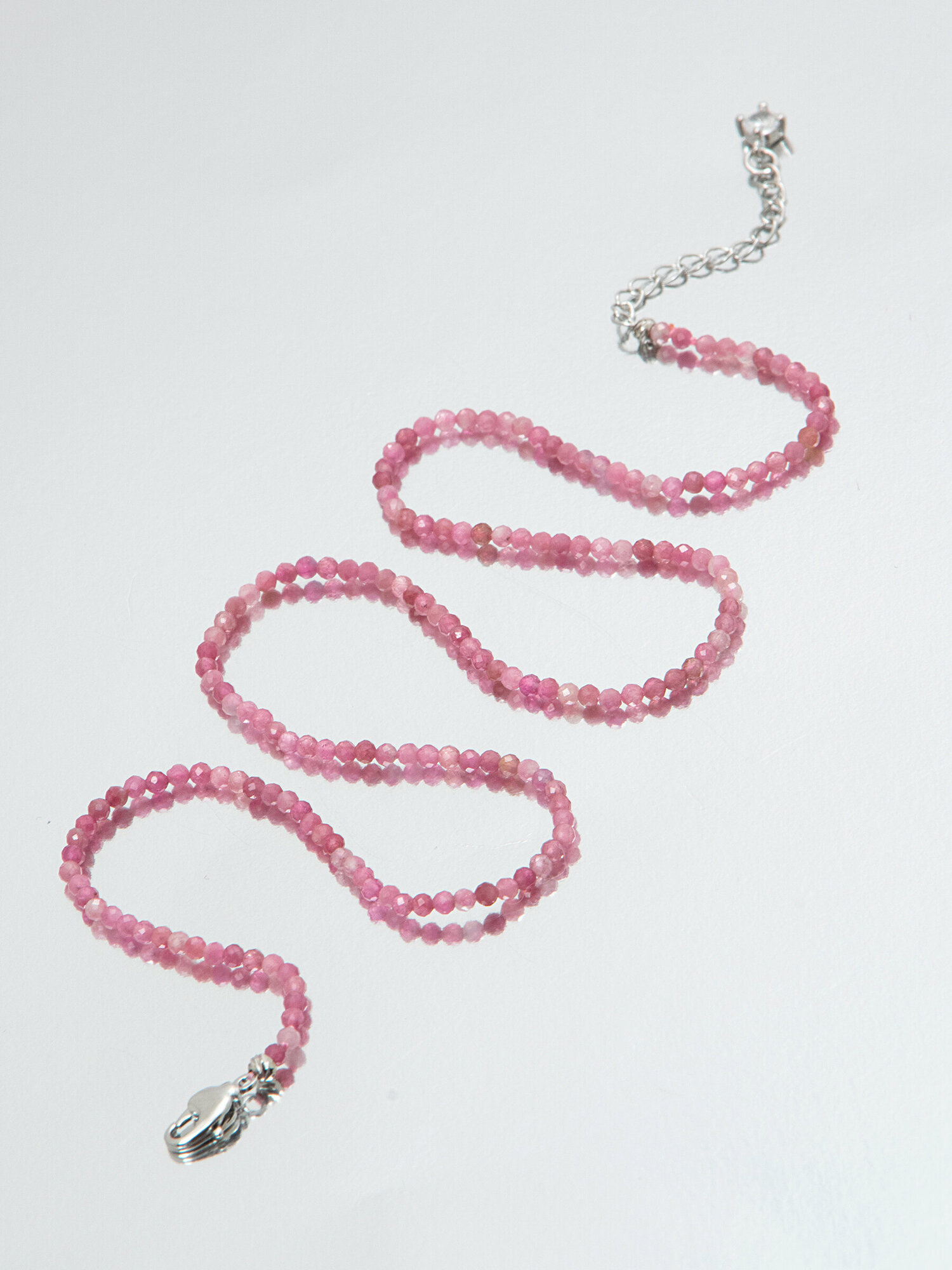 Бусы ЖемАрт, турмалин, длина 42 см, розовый, серебряный — фото 1