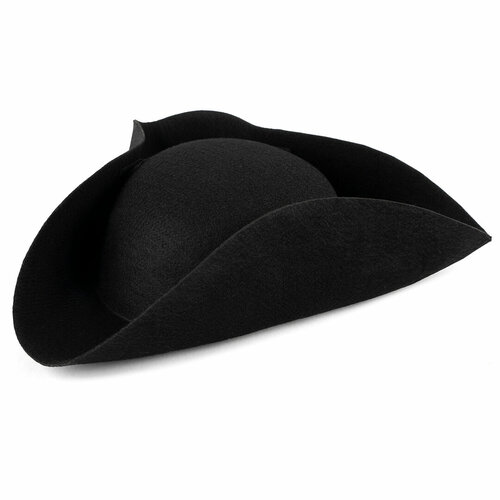 Шляпа, Классическая треуголка, Черный, 1 шт.