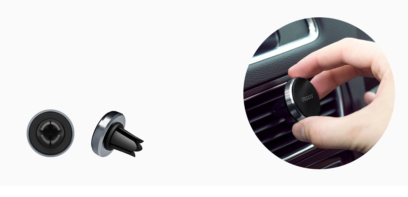 Автомобильный держатель Deppa Mage Mini для смартфонов магнитный серебристый - фото №19
