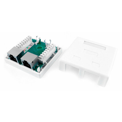 Розетка Hyperline SB1-2-8P8C-C6-SH-WHRJ45 2 кат6 FTP бел упак1шт 1321₽