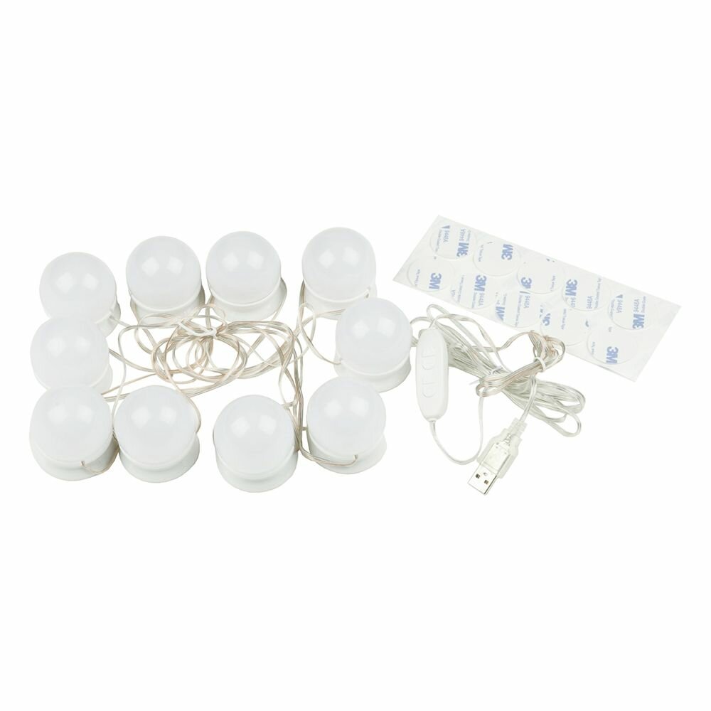 фото Светильник-гирлянда для зеркал Uniel, 8 Вт, LED, 3 метра