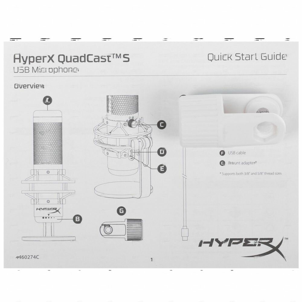 Микрофон HYPERX QuadCast S, черный [4p5p7aa] - фото №19