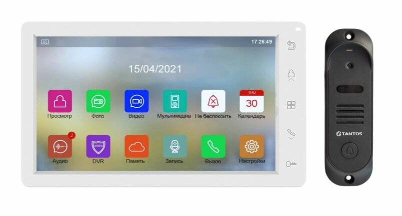 Tantos Amelie HD M SE (белая) и Stich HD (черный) (комплект многофункционального домофона HD 7")