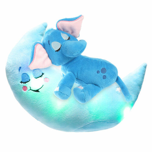 Музыкальная интерактивная игрушка для сна Зверюшки-баюшки 18869N лунатики / Слон / мягкая, цветной свет, ночник