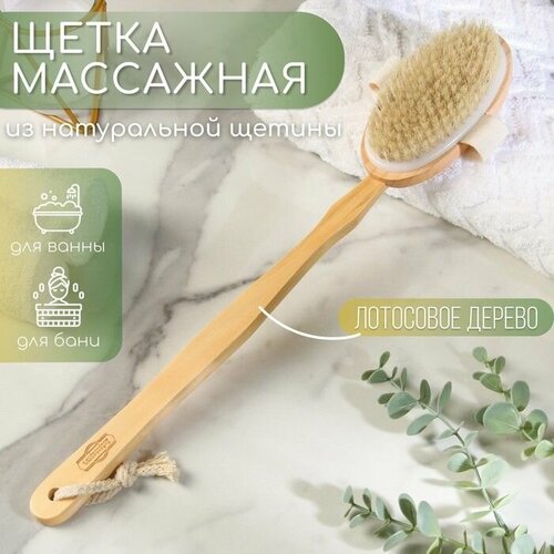 Массажная щетка из натуральной щетины со съемной ручкой, Добропаровъ