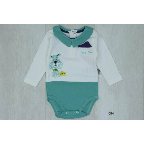 Боди Puan Baby, размер 74, зеленый, белый боди pabbuc baby wear размер 74 белый