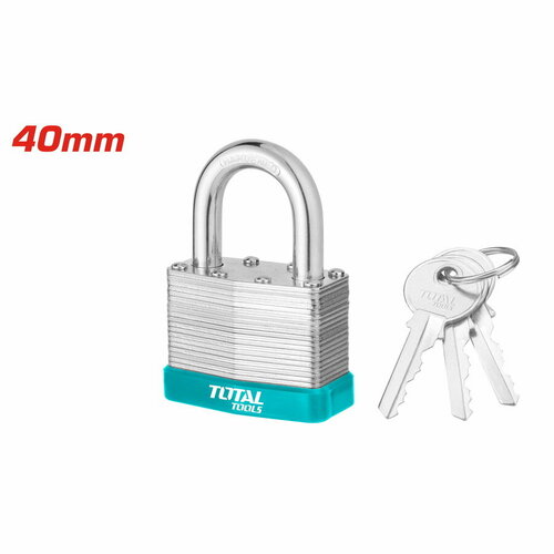 Замок навесной многослойный 40мм 3 ключа TOTAL TLPK36401 577₽