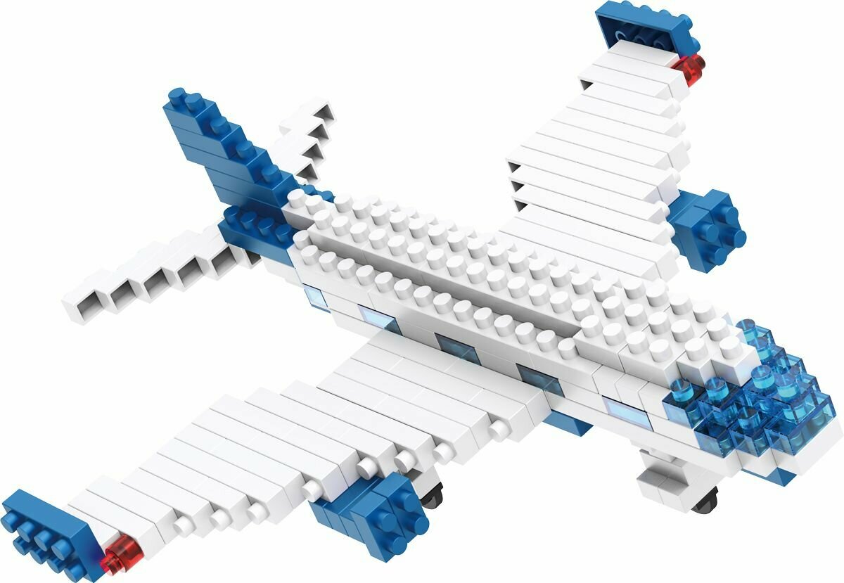 Детский пластиковый конструктор "Поделкин" PLK-02 №03 Самолет 181 элемент.