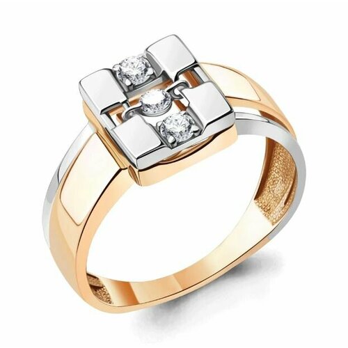 фото Кольцо diamant online, золото, 585 проба, бриллиант, размер 19.5, прозрачный