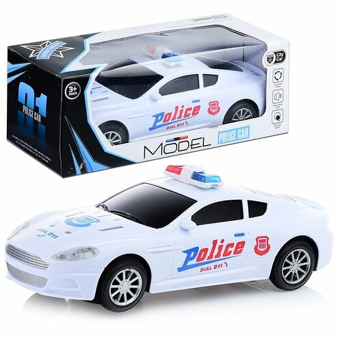 Машина Oubaoloon Полицейская, свет, звук, белая, на батарейках, в коробке (2211-4) машина 2212 полицейская черная на батарейках в коробке