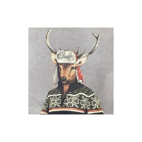Подушка гобелен страна чудес - олень зимой (думка 50х50)