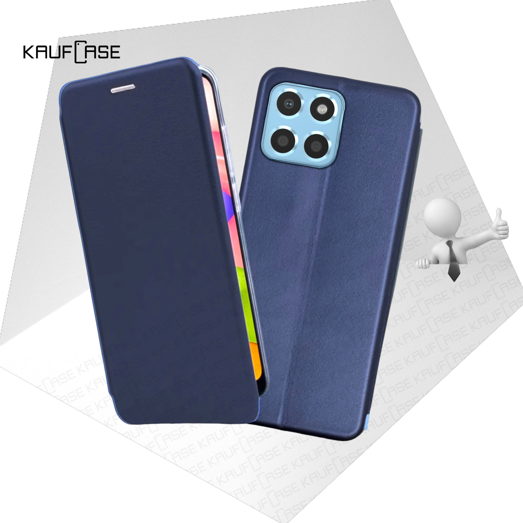 Чехол книжка для телефона Huawei Honor X6 /X8 5G /70 Lite 5G (6.5"), темно-синий. Текстура под кожу