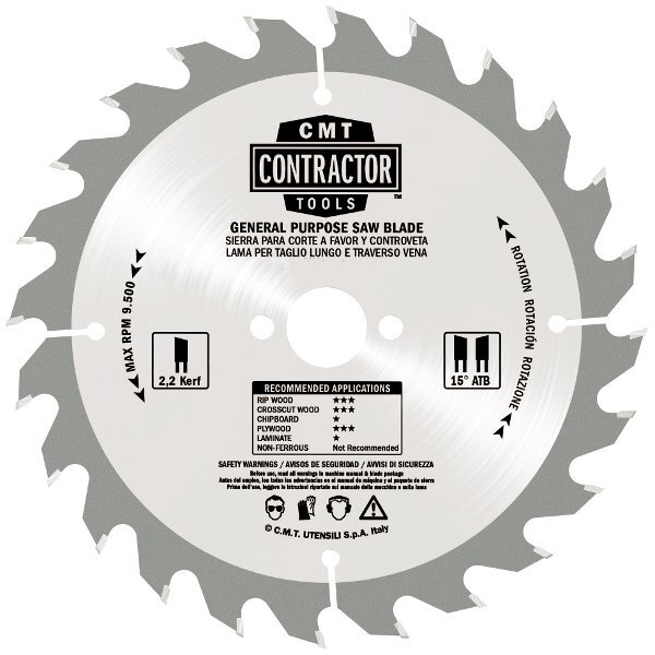 Комплект пильных дисков Contractor 250x2.6/1.8x30 Z40 ATB CMT K25040M-X05