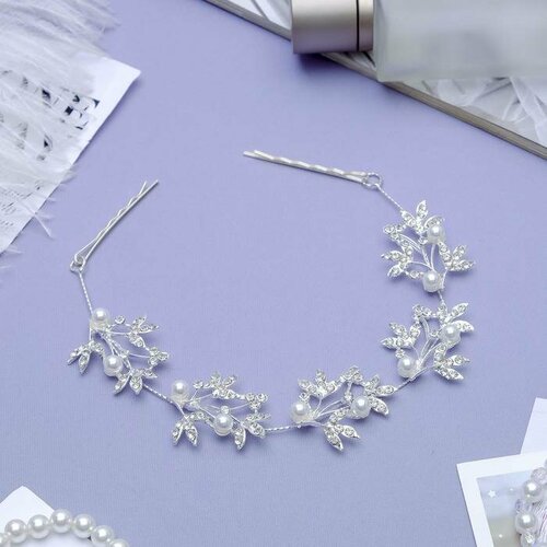 Аксессуар для волос Сокровище морей на невидимках веточки 275см серебро 672₽