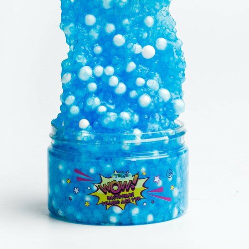 фото Слайм «стекло», wow с шариками, голубой, 150 г россия
