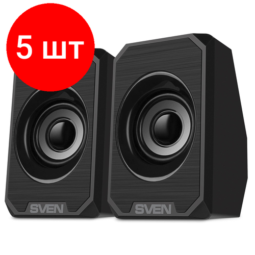 Комплект 5 штук Акустическая система 20 SVEN 180 черный USB мощность 2x3 ВтRMS 767900₽